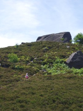 Climbing up to Drake Stone
